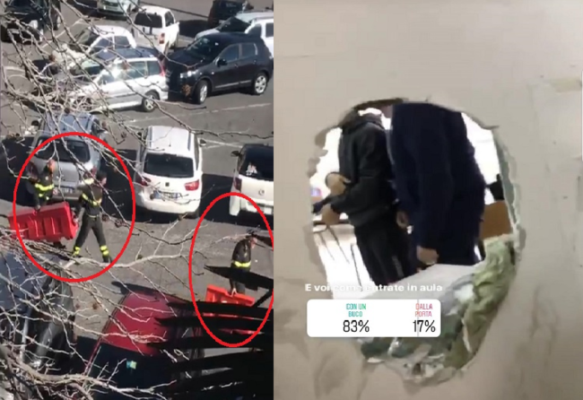 Emergenza scuole, Istituto catanese “crolla” e studenti protestano. Intervento dei vigili del fuoco