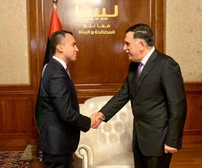 Di Maio incontra Sarraj “Lavoriamo per un cessate il fuoco permanente”