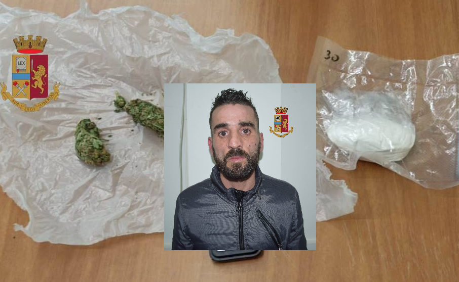 In auto con cocaina e marjiuana, in manette il 36enne pregiudicato Fabio Musso