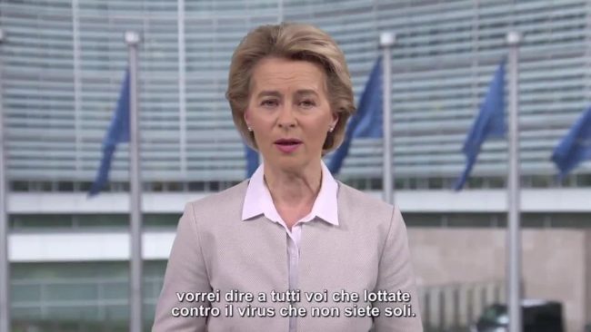 Coronavirus, Von der Leyen “Siamo tutti italiani”
