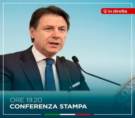 Coronavirus, Conte in diretta alle 19,20 da Palazzo Chigi: novità in arrivo