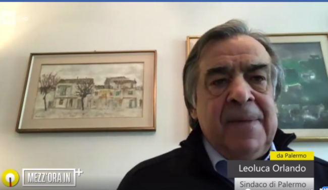 Leoluca Orlando ospite a “Mezz’ora in più”, dalla “povertà da Coronavirus” al rischio “sciacalli”