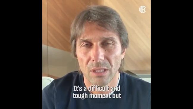 Coronavirus, Antonio Conte “Uniti ce la faremo”