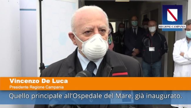 Terapie intensive, De Luca: “Ci stiamo preparando per settembre-ottobre”