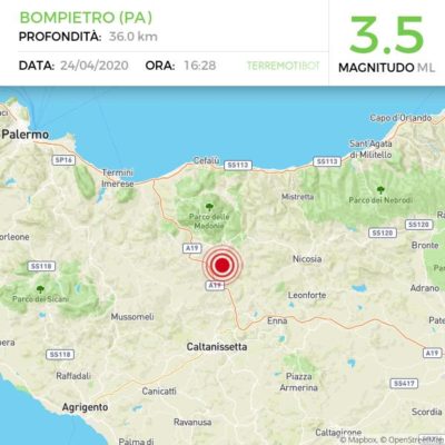 Trema la terra in Sicilia, scossa di terremoto avvertita dalla popolazione