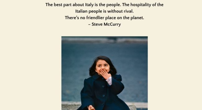 “La parte migliore dell’Italia è la gente”, Steve McCurry omaggia il Bel Paese e la Sicilia
