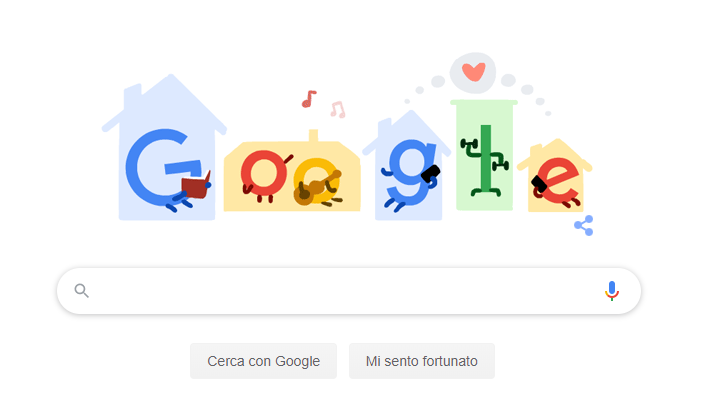 Coronavirus, Google realizza un doodle per invitare gli utenti alla prevenzione: “Stay Home!”