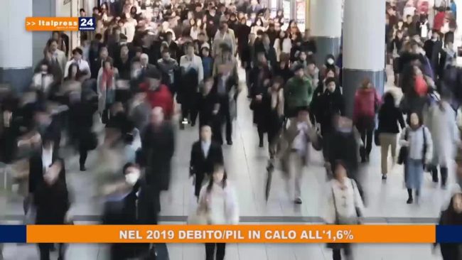 Nel 2019 debito/pil in calo all’1,6%