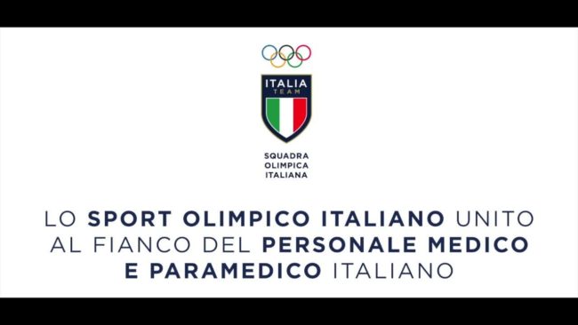 Gli azzurri dell’Italia Team “Grazie medici e paramedici”