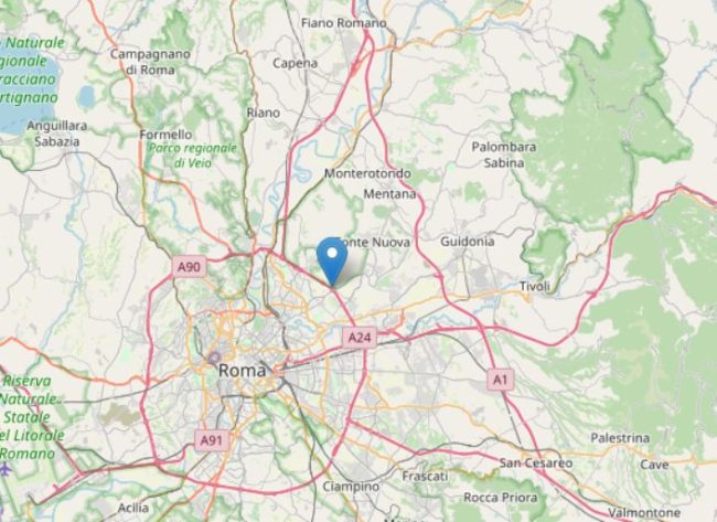 Scossa di terremoto di magnitudo 3.3 in provincia di Roma