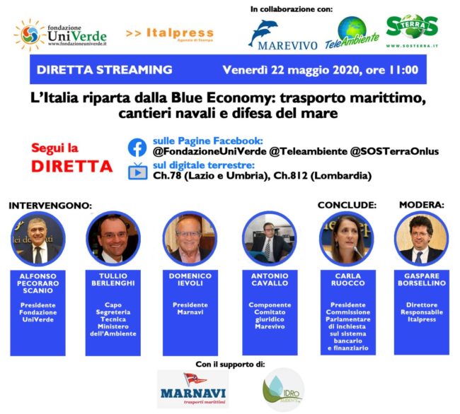 “L'Italia riparta dalla Blue Economy”, il 22 maggio diretta web