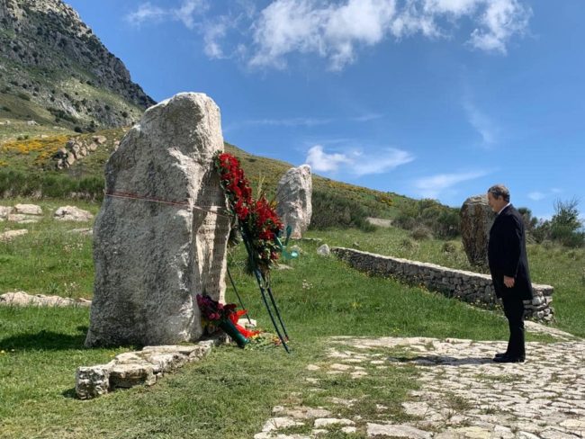 Nello Musumeci a Portella della Ginestra per un omaggio alle vittime della strage