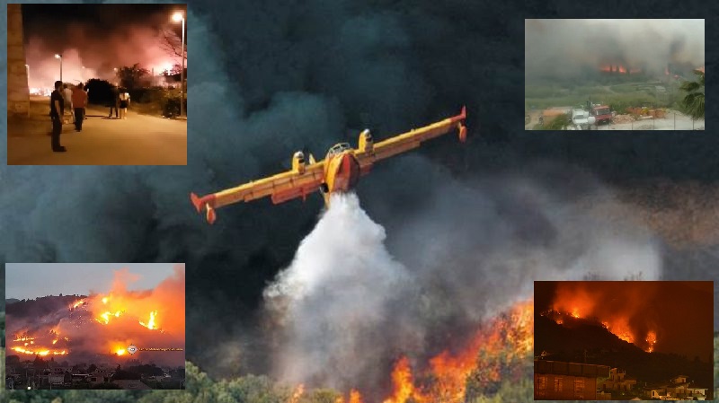L’inferno in Sicilia, una notte di incendi fuori controllo. Cittadini evacuati dalle case: canadair in azione – FOTO