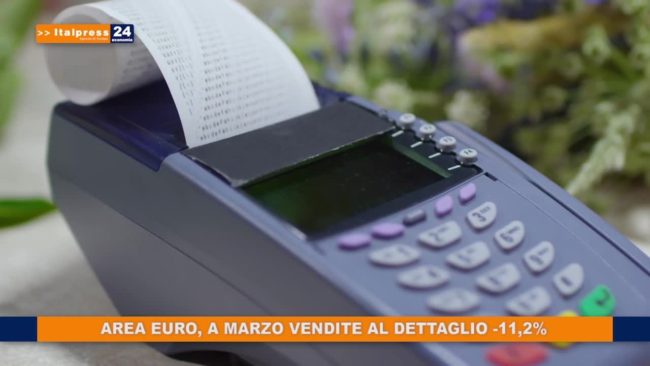 Area euro, a marzo vendite al dettaglio -11,2%