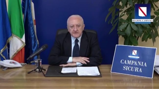 De Luca “In Campania Movida fino alle 23”