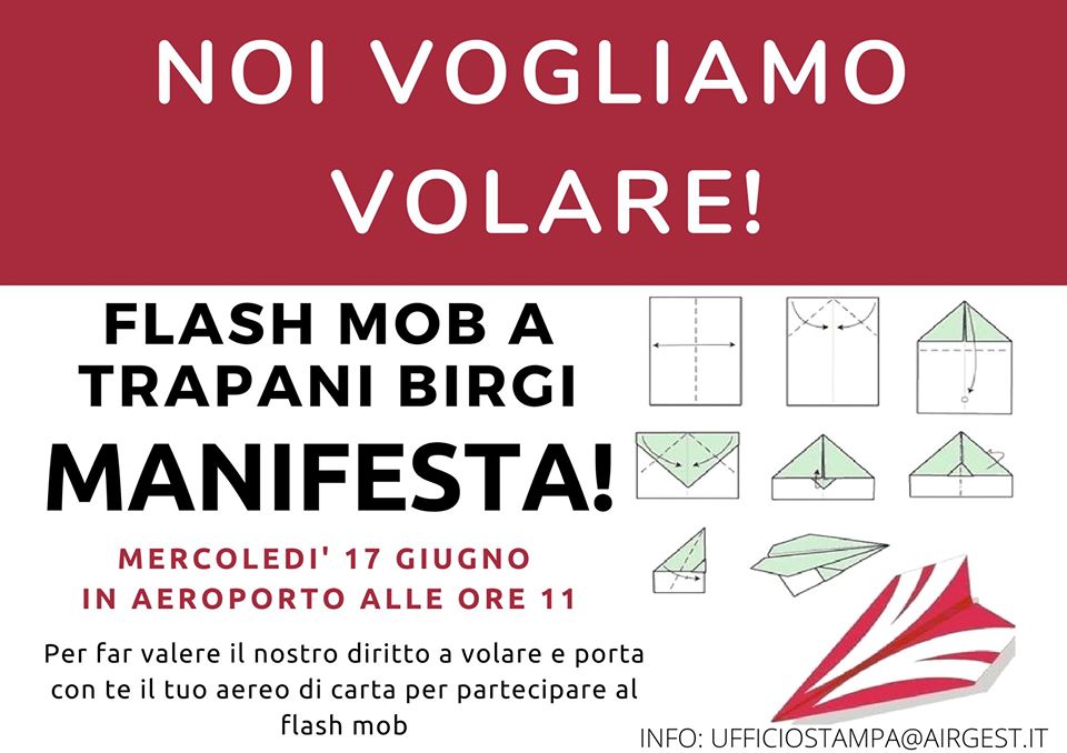 Alitalia abbandona Trapani, Airgest invita la cittadinanza a manifestare: “Portate un aereo di carta”