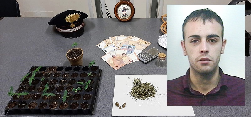 Droga nascosta ovunque, dal bagno alla cucina: in manette un 25enne del Catanese, denunciato 46enne
