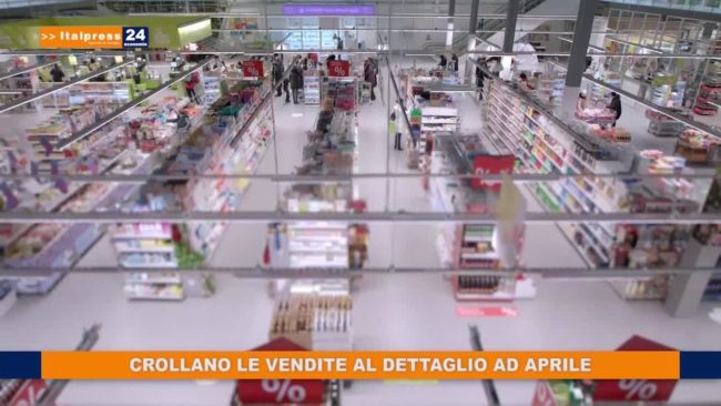Crollano le vendite al dettaglio ad aprile