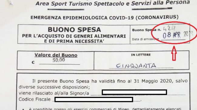 Difficoltà economiche per emergenza sanitaria, buoni contraffatti nel Catanese: denunciata una donna