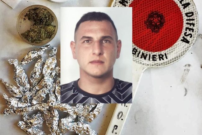 La droga nascosta negli slip, catanese “sorpreso” alla vista dei carabinieri: arrestato Michele Sutera