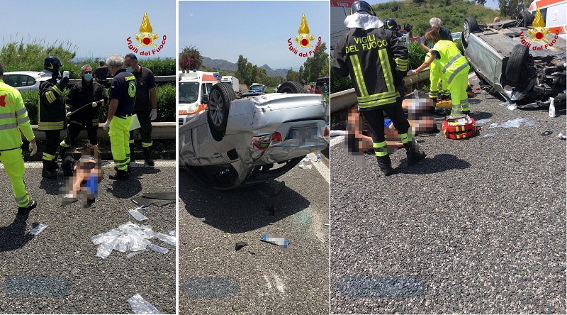 Dettagli sull’incidente della A18, auto “vola” nella corsia opposta: 5 giovani feriti – Le FOTO