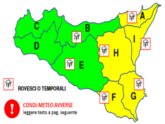 Meteo, nuova allerta gialla sul settore orientale della Sicilia: previste piogge anche domani