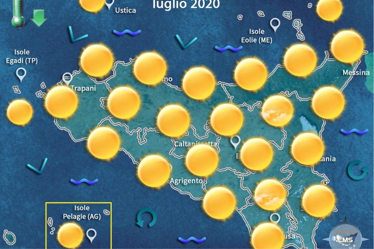 Meteo in Sicilia, inizio di settimana stabile: temperature in aumento, previsti picchi di 34° C