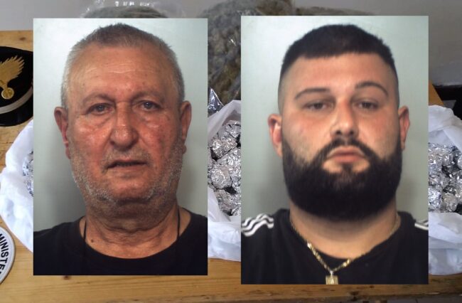 I bambini in piscina e oltre 2 chili di droga nello stesso cortile: arrestati padre e figlio catanesi