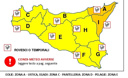 Maltempo in Sicilia, scatta l’allerta arancione: a Catania il Comune invita i cittadini alla massima prudenza