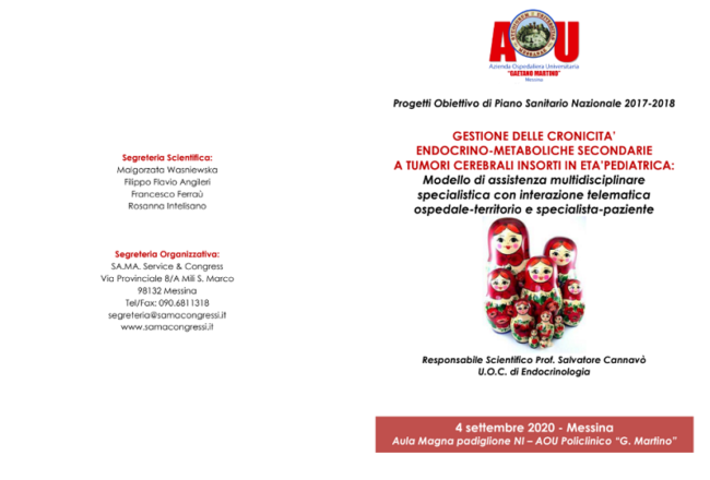 Progetto “Gestione delle cronicità endocrino-metaboliche secondarie a tumori cerebrali in età pediatrica”: presentazione al Policlinico di Messina