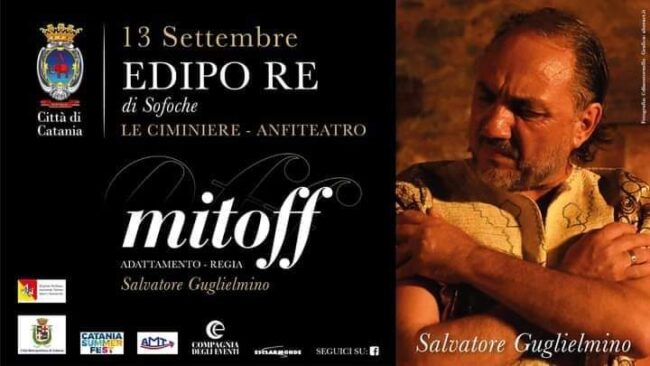 Dopo Noto Salvatore Guglielmino è Edipo Re alla Ciminiere di Catania. Al tramonto in replica domenica 13 settembre
