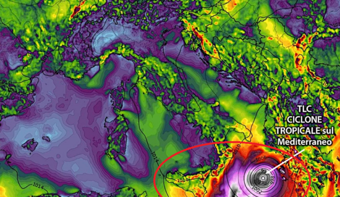 Ciclone tropicale in arrivo in Grecia, toccherà anche la Sicilia: temporali violenti e raffiche a 120 Km/h