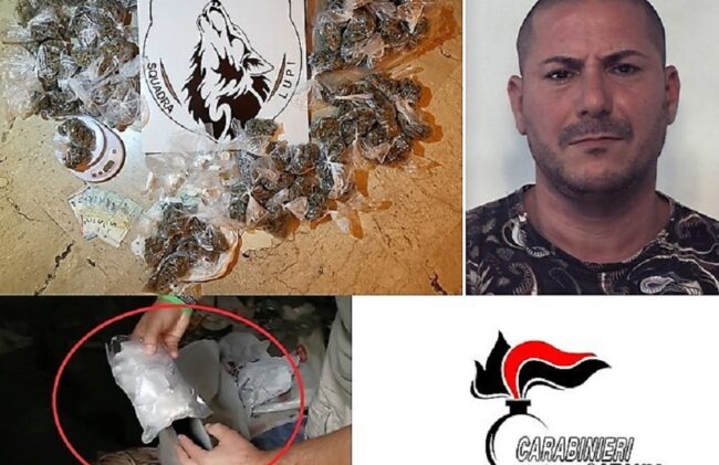 Catania, evade i domiciliari per andare in un garage abbandonato con marijuana e cocaina