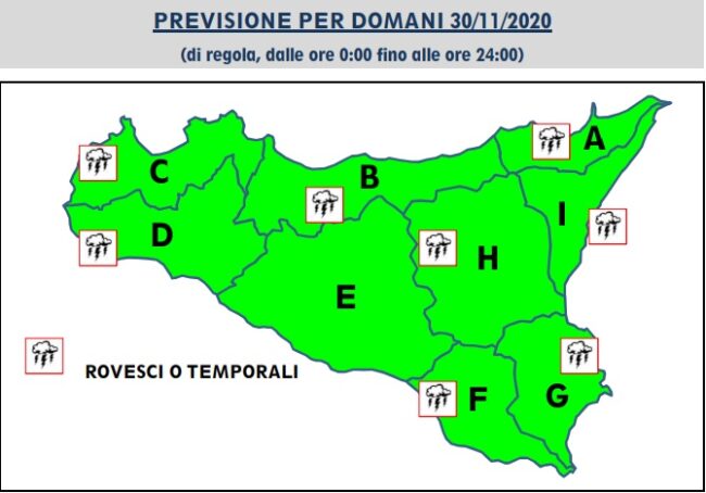 Meteo Sicilia, niente allerta ma il maltempo prosegue la sua corsa: ecco le previsioni per il 30 novembre