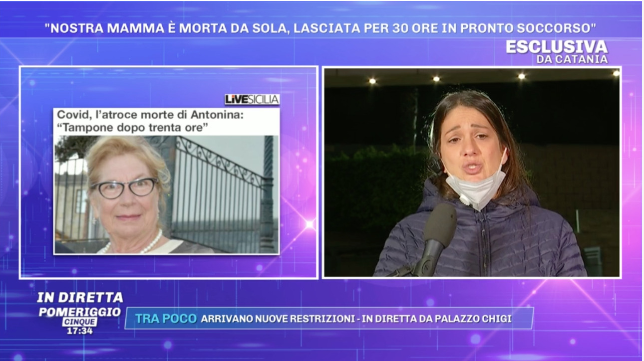 Shock a Catania: Antonina muore dopo 30 ore al Pronto Soccorso del Cannizzaro. La denuncia a Pomeriggio Cinque