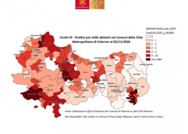 Coronavirus a Palermo, più di 5 positivi ogni mille abitanti: i GRAFICI mostrano l’aumento esponenziale dei contagi