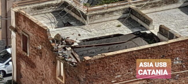 Catania, edificio pericolante in via del Bosco: ASIA USB chiede l’intervento urgente dell’assessore Porto