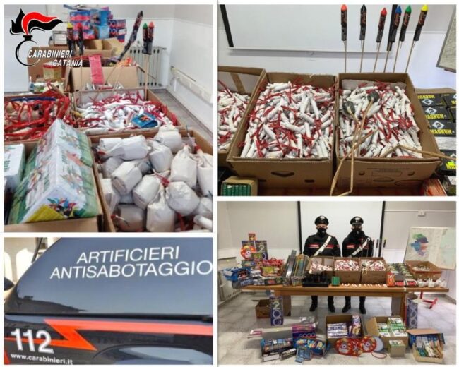 Capodanno 2020, trovato arsenale di fuochi d’artificio in casa: in manette 60enne nel Catanese