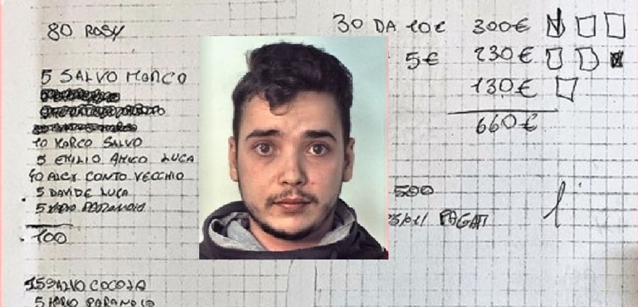 Catania, pusher “organizzato” annotava conti e clienti su un block notes: arrestato 24enne recidivo