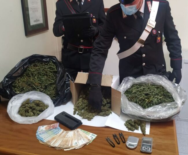 Nascondeva due chili di marijuana e quasi 7mila euro in casa: arrestato 33enne