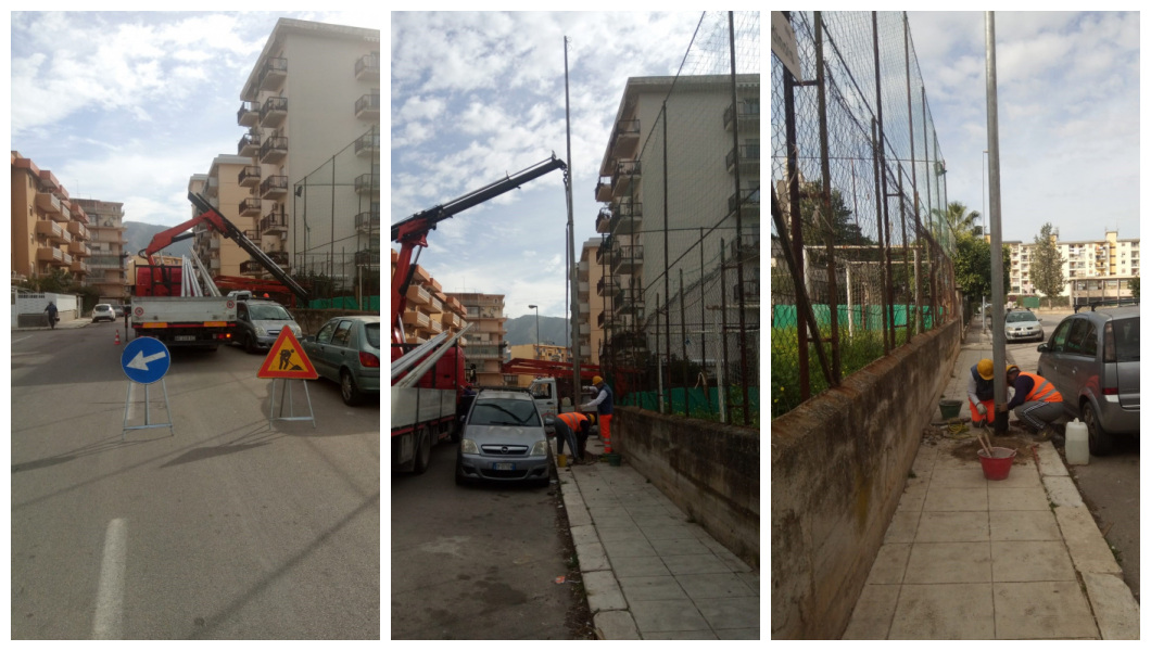 Palermo, AMG Energia inizia la ricollocazione di 88 pali rimossi: ecco le strade interessate
