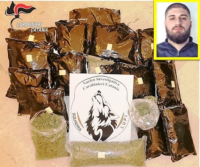 Catania, maxi sequestro di droga in via Lucchese Palli: trovati 11 chili di marijuana, arrestato Manuel Leonti