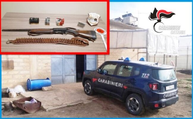 Arrestato imprenditore agricolo a Caltagirone: deteneva fucile con cartucce e matricola abrasa