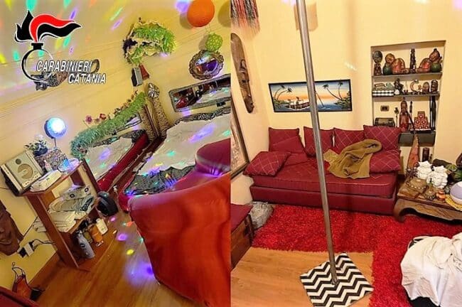 Catania, dal palo da lap dance alle luci soffuse: incredibile scoperta in via Trigona, i DETTAGLI