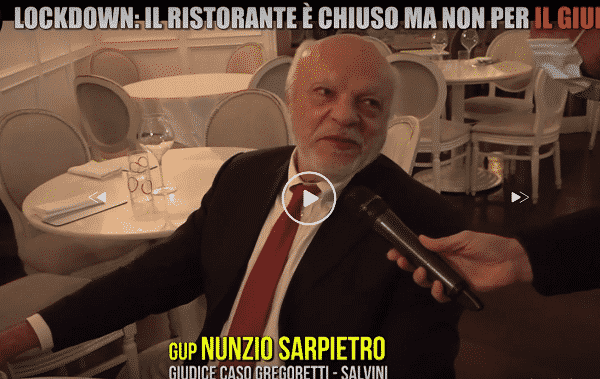 Caso Gregoretti, il giudice Sarpietro pranza al ristorante vìolando la zona arancione: la scoperta de Le Iene