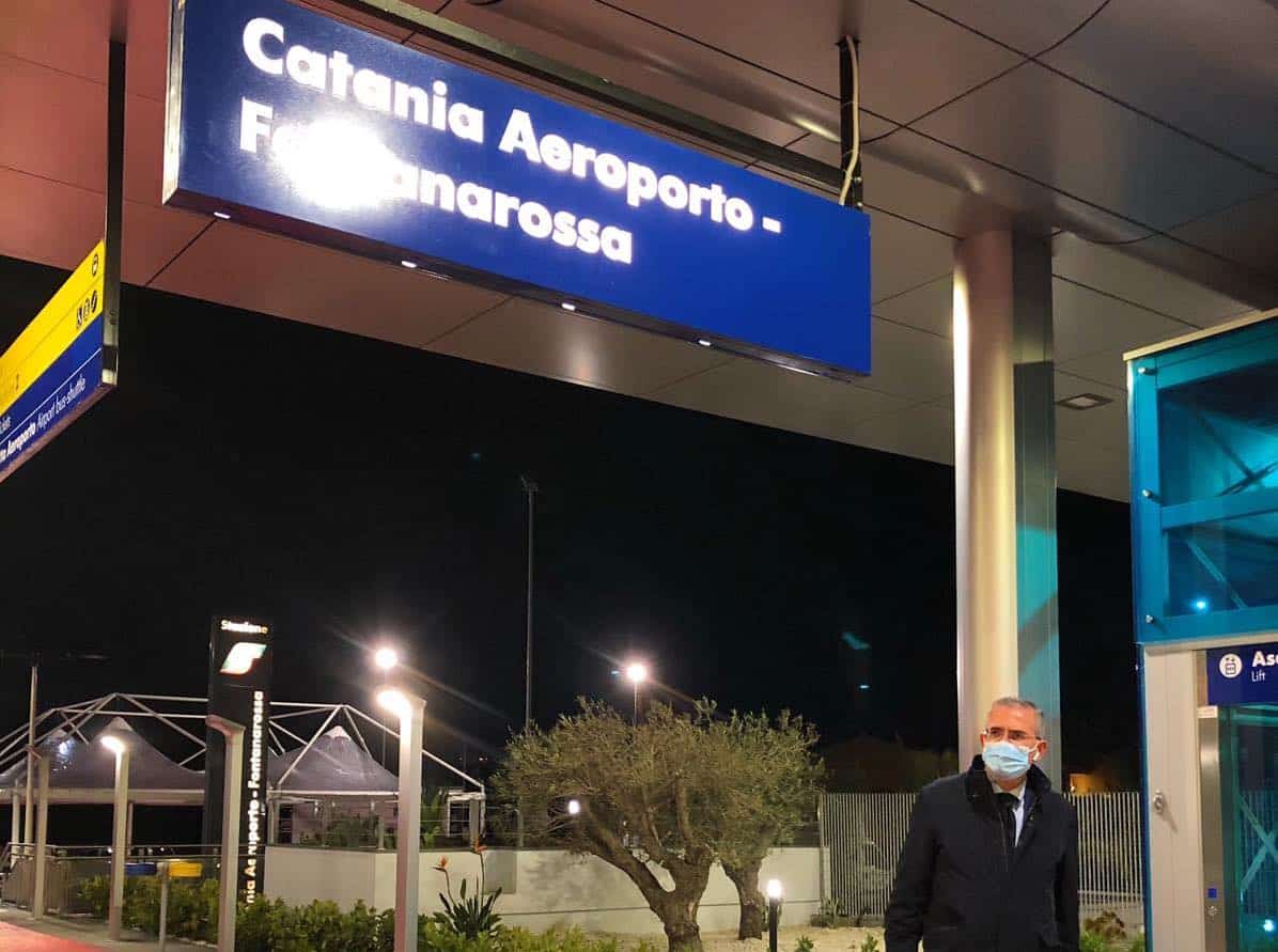Aeroporto di Catania, l’annuncio di Falcone prima dell’inaugurazione: “La nuova fermata è realtà”