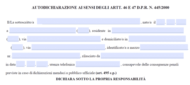 Autocertificazione, quando utilizzarla in zona rossa e arancione: il modulo Pdf da scaricare