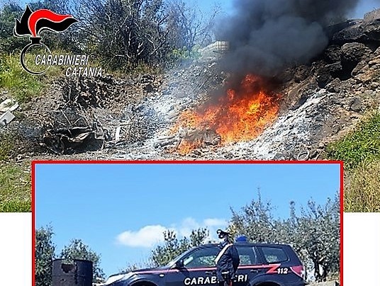 Incendio di rifiuti nel Catanese, scoperta discarica abusiva: arrestato giardiniere