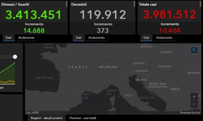 Coronavirus Italia, bollettino 27 aprile: 10.404 nuovi casi, l’aggiornamento Regione per Regione – DATI
