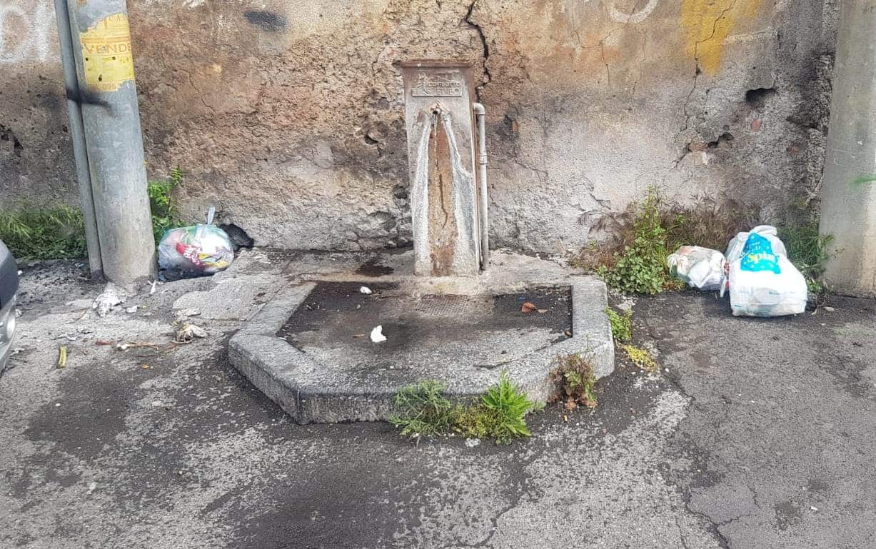 Catania, la situazione delle fontane pubbliche nel quartiere di San Giovanni Galermo